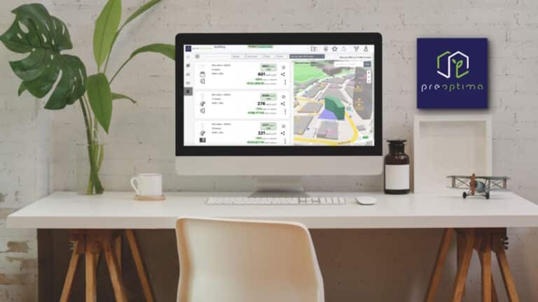 Das Start-up Preoptima zeigt auf der BIM World Munich, wie ihre Software den Lebenszyklus eine Gebäudes und dessen CO2-Verbrauch abbildet - Bild. Preoptima