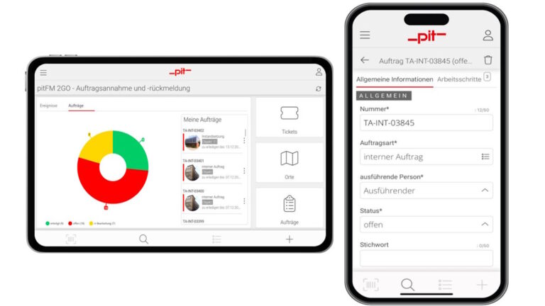 pit-cup stellt auf der CAFM-Messe 2024 die neue App pitFM 2GO für mobiles Facility Management vor - Bild: pit-cup
