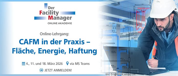 Online-Lehrgang – CAFM in der Praxis – Fläche, Energie, Haftung