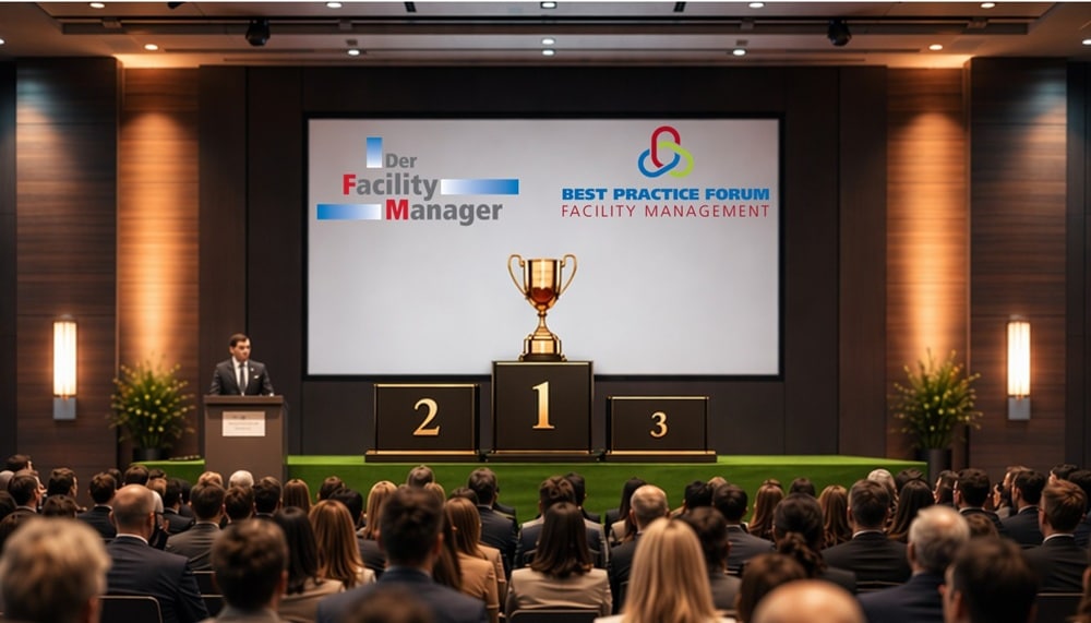 KI generiertes Bild der Siegerehrung des Best Practice FM Awards