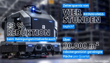 Reinigungsrobotik bei ISS: bis zu vier Stunden Zeitersparnis täglich und 53 Prozent weniger Reinigungsmittelverbrauch